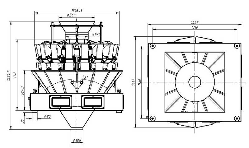 stability packing machine price feeder with high quality for materials with oil-multihead weigher-we-1