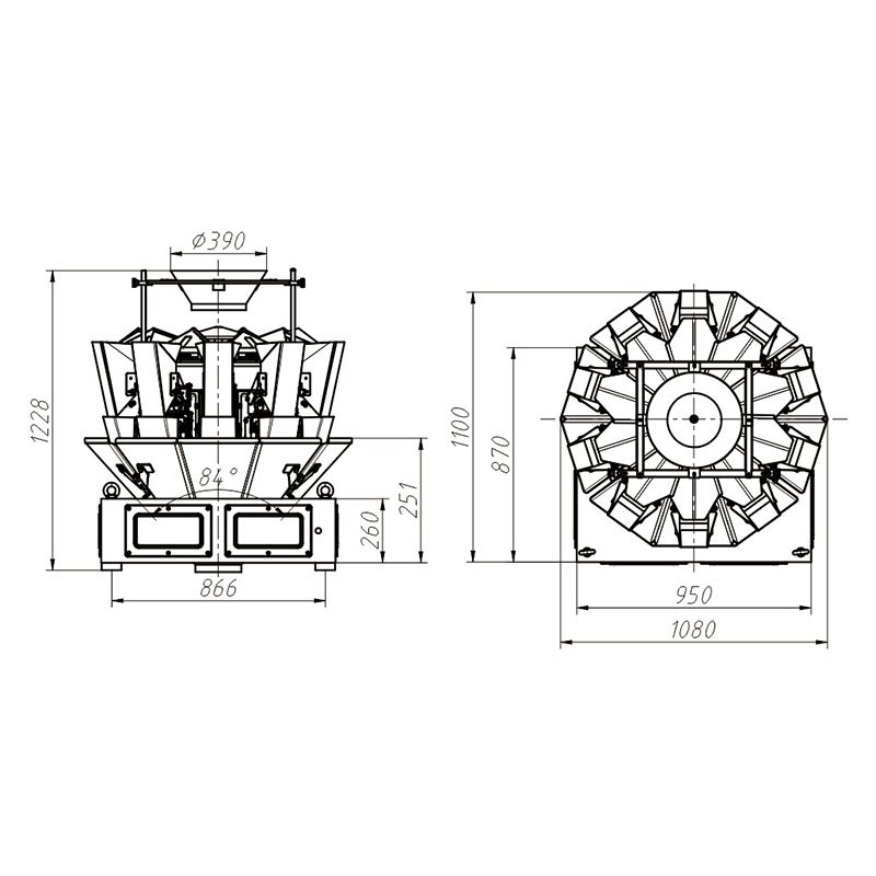 Machine de pesée de pommes de terre sans tête à peser Multihead automatique