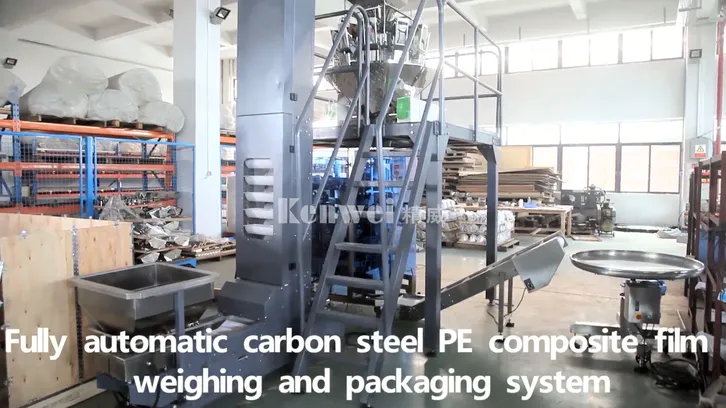 Sistema automático de balanzas y embalaje de película compuesta de película de acero al carbono PE