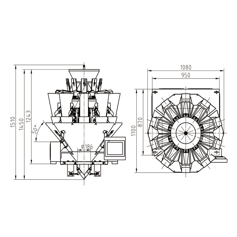 Leak Proof Multi Head Weigher for Small particle&powder