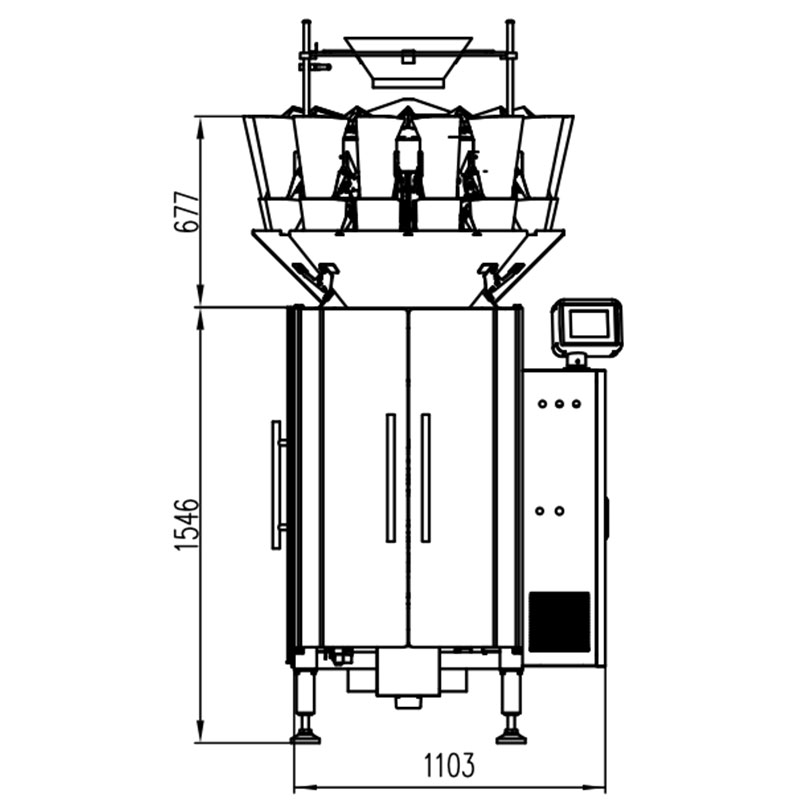 Machine de pesage et d'emballage combinée standard