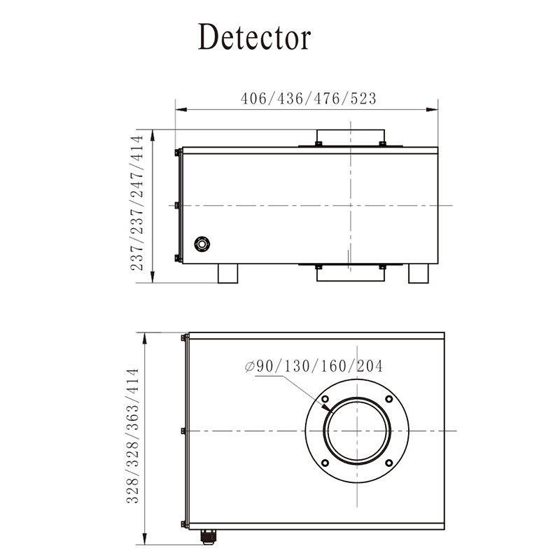 Dropped metal detector for powder granules