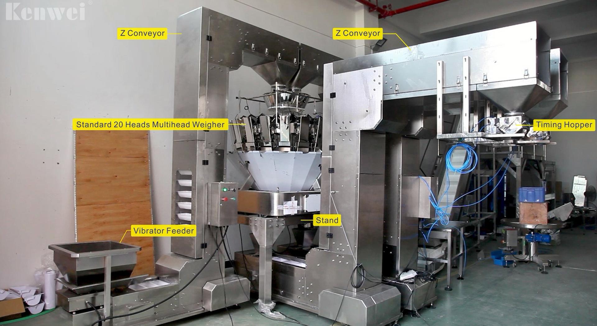 Two channel conveying system for weighing small granule