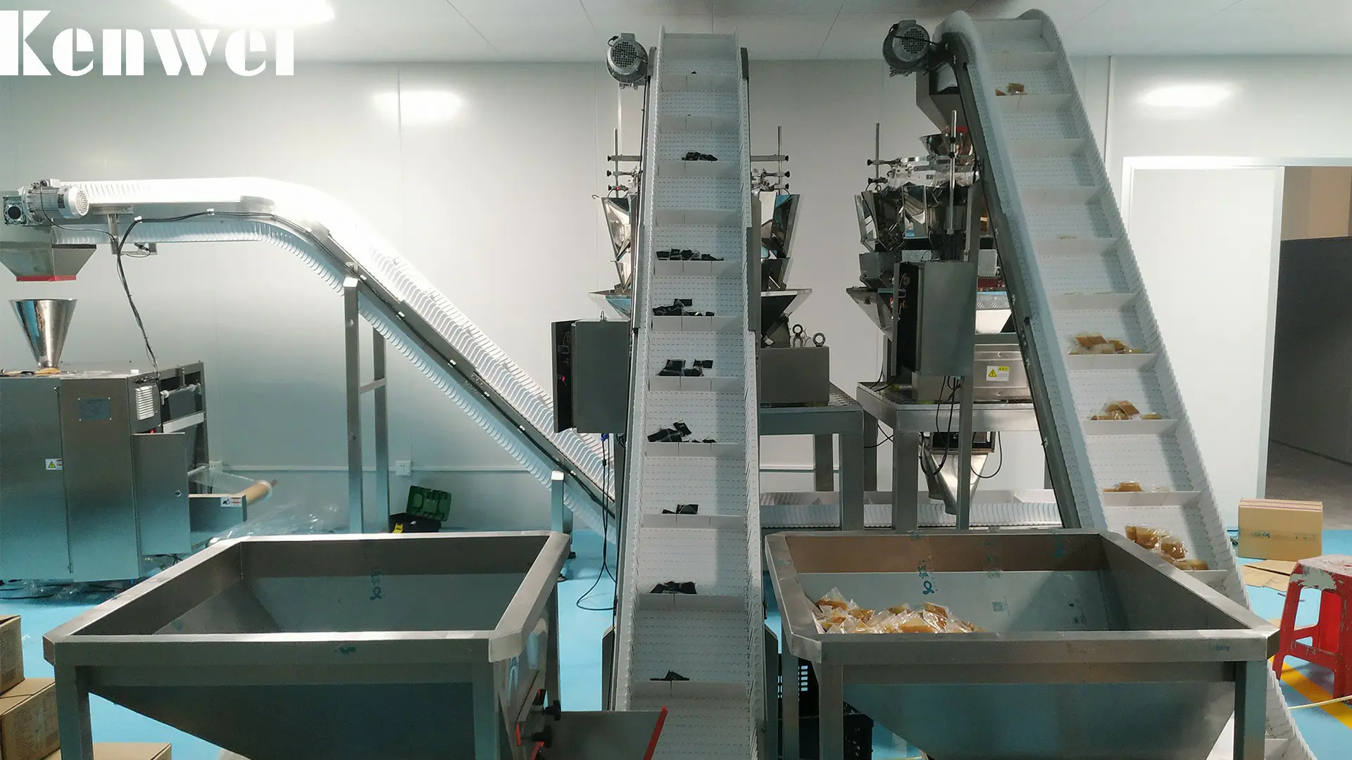 Multiple units multihead weigher mixing weighing system