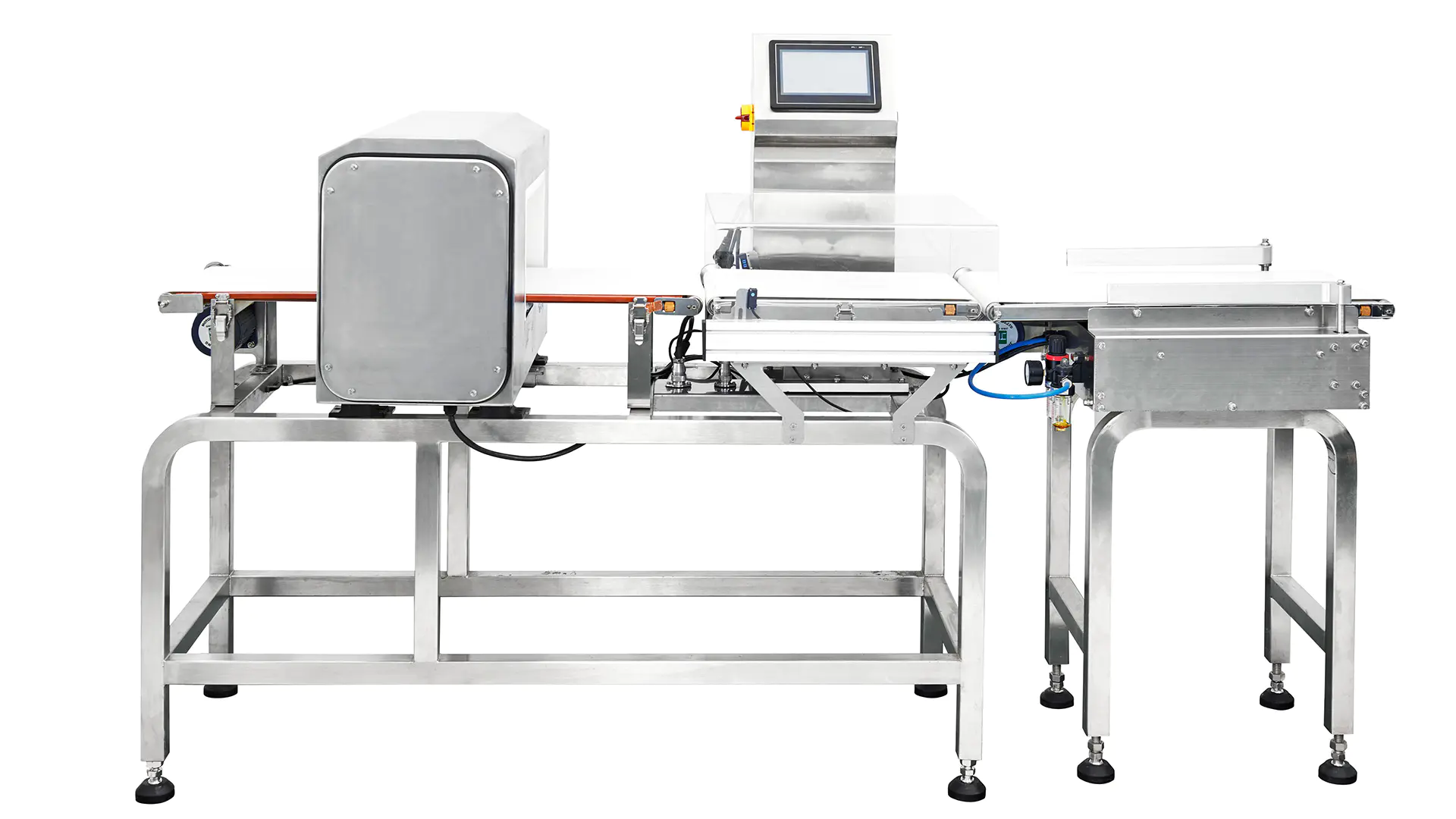 Combined check weigher and food metal detector