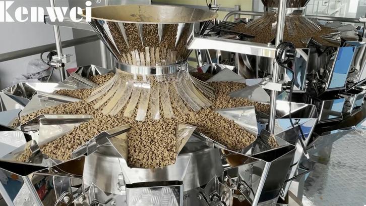 14 Head multihead weigher for weighing 61g pet food