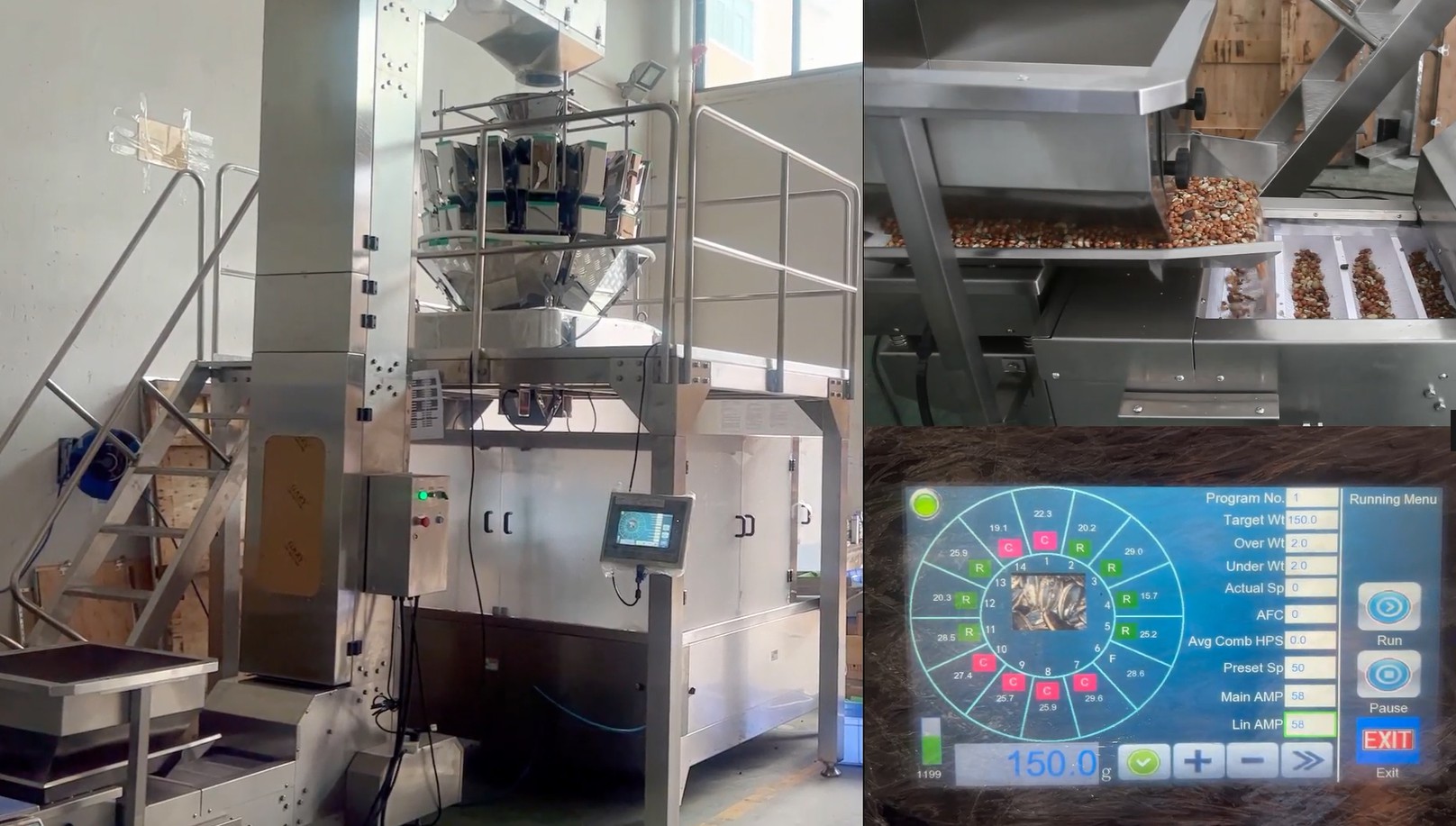 Rotary packing machine with multihead weigher for groundnut