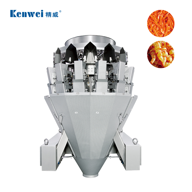 Two layers screw feeding weigher for weighing pickles